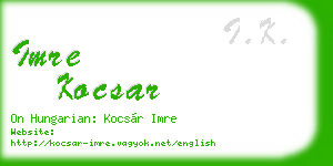 imre kocsar business card